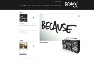 Because - Site du label Because Music - developpeur site internet freelance