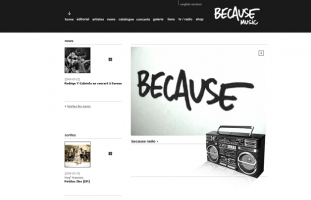 Because - Site du label Because Music - developpeur php freelance