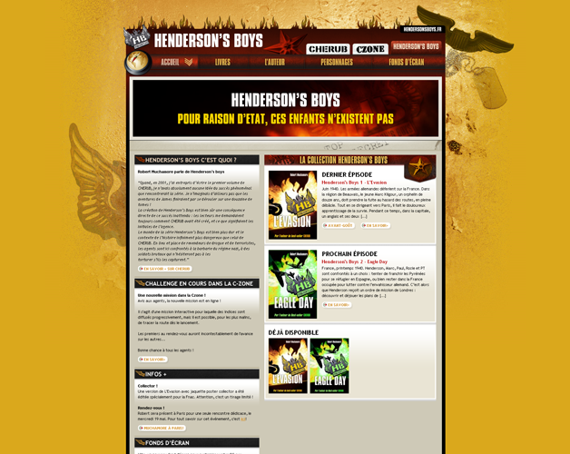Henderson's Boys, homepage